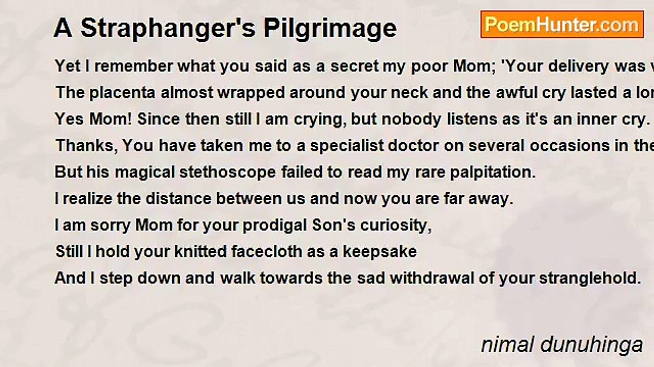nimal dunuhinga - A Straphanger's Pilgrimage