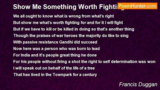 Francis Duggan - Show Me Something Worth Fighting For