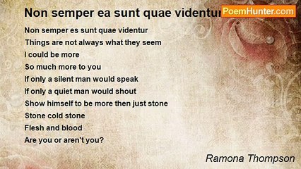 Ramona Thompson - Non semper ea sunt quae videntur