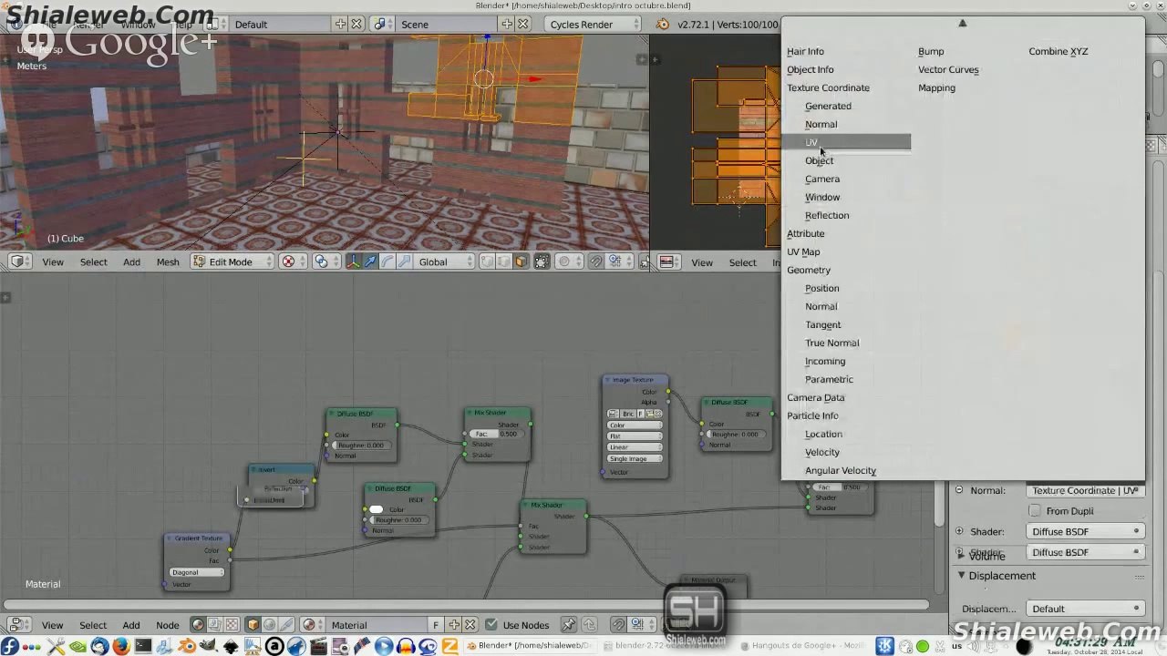 Blender Cycles Render Engine Practicando Iluminacion y Design De Interiores Textura UV Materiales