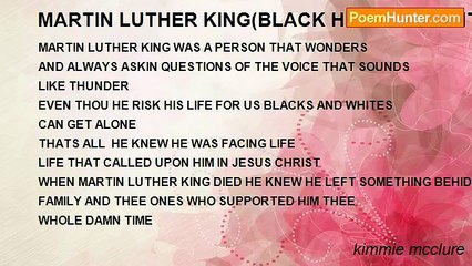 kimmie mcclure - MARTIN LUTHER KING(BLACK HISTORY MONTH)