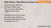 Christopher Hart - After Heine, 'Das Gluck ist eine Leichte Dirne &c.'