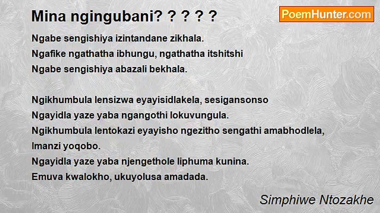 Simphiwe Ntozakhe - Mina ngingubani? ? ? ? ?