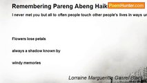 Lorraine Margueritte Gasrel Black - Remembering Pareng Abeng Haiku