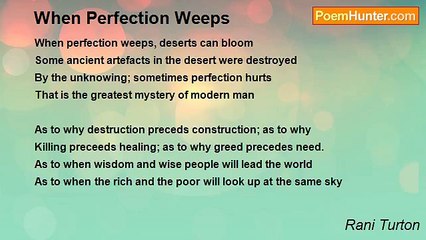 Rani Turton - When Perfection Weeps