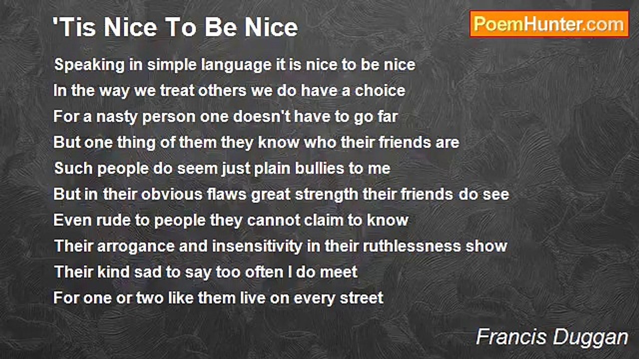 Francis Duggan - 'Tis Nice To Be Nice