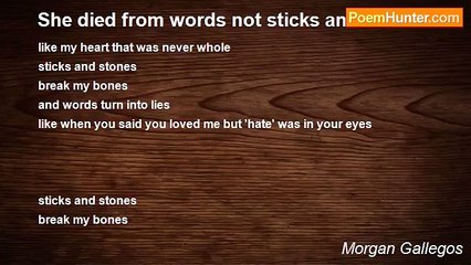 Morgan Gallegos - She died from words not sticks and stones