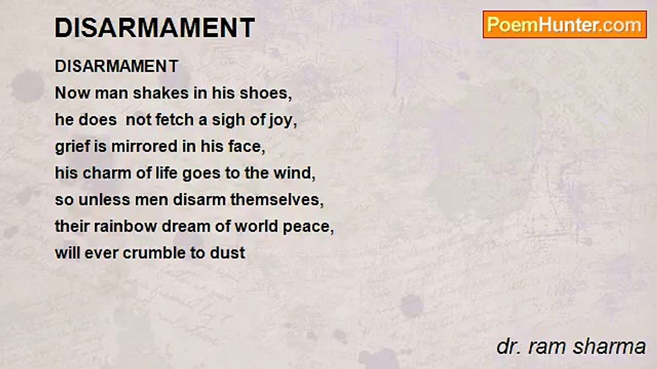 dr. ram sharma - DISARMAMENT