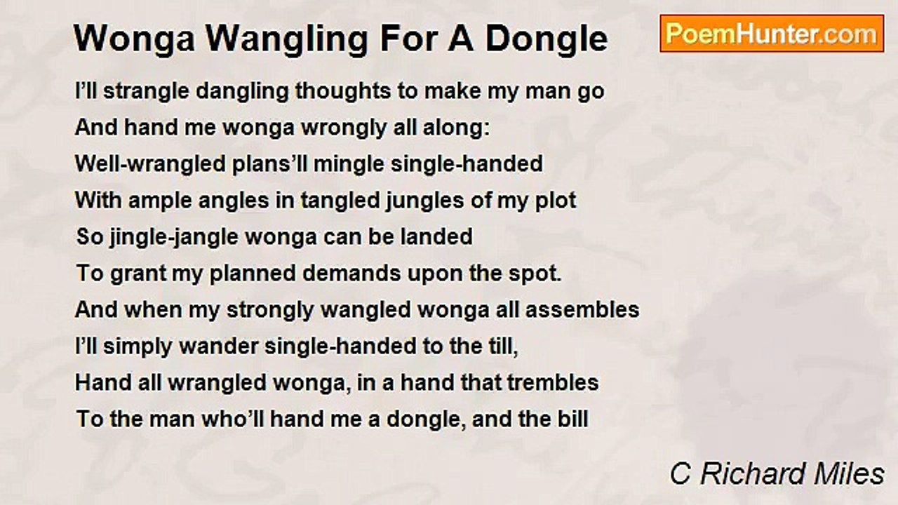 C Richard Miles - Wonga Wangling For A Dongle