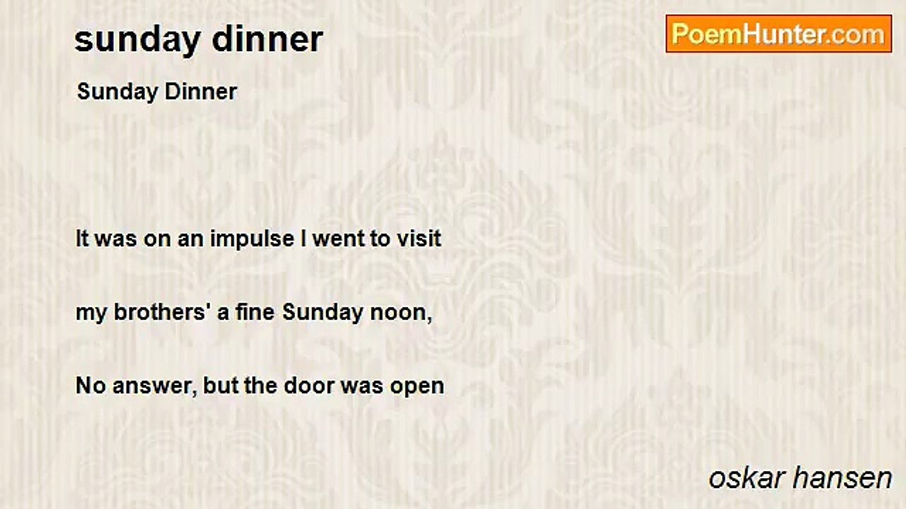 oskar hansen - sunday dinner