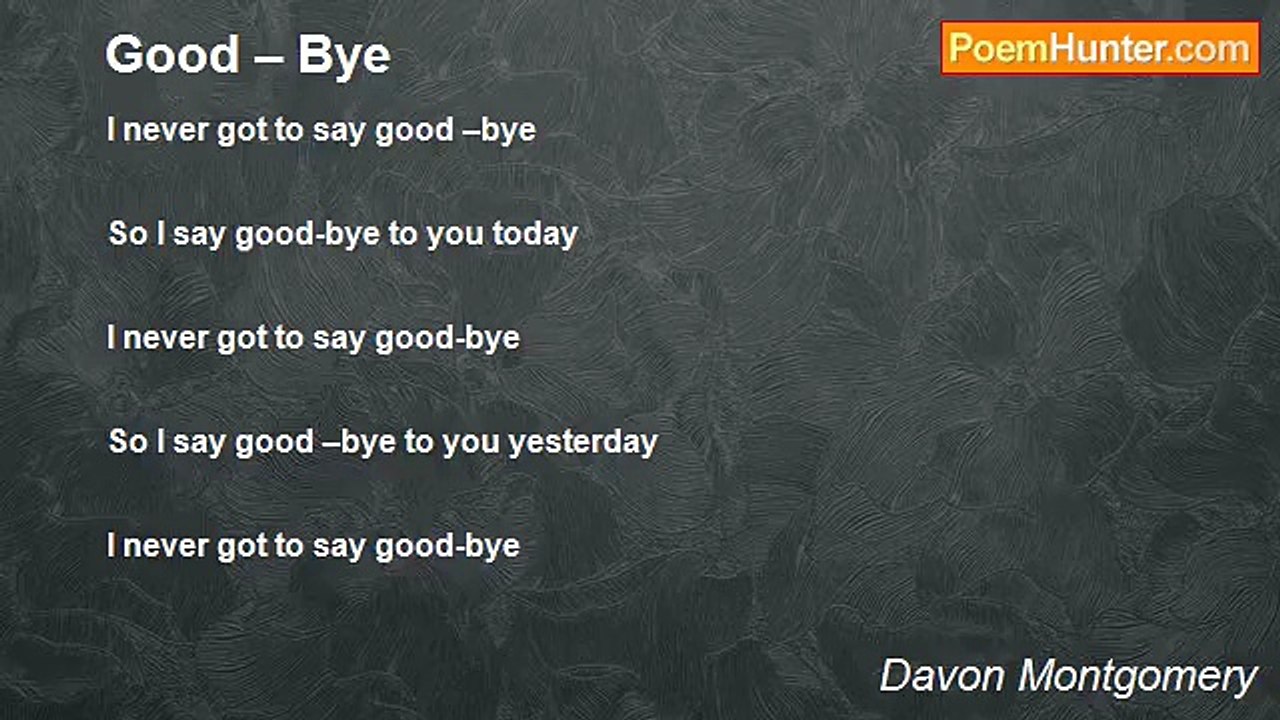 Davon Montgomery - Good – Bye
