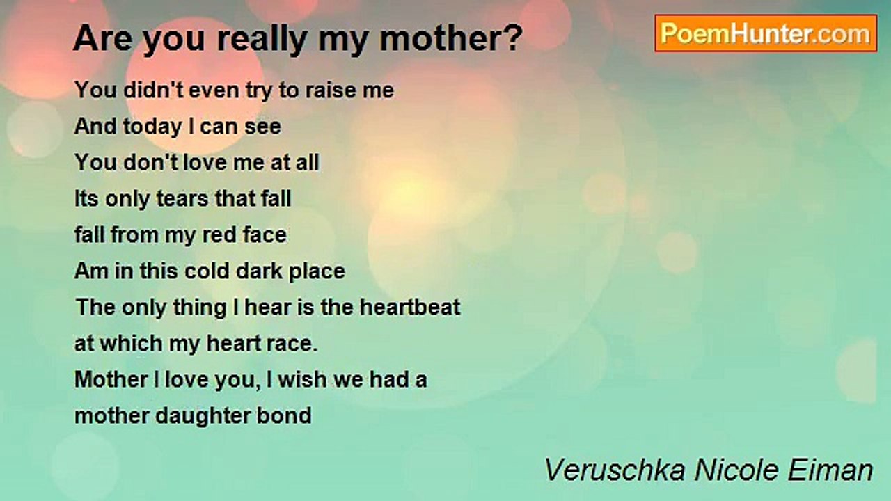 Veruschka Nicole Eiman - Are you really my mother?