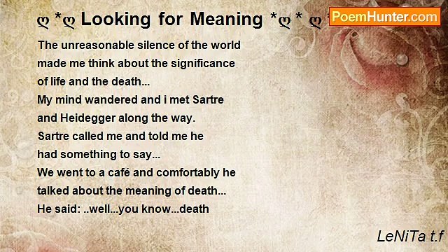 LeNiTa t.f - ღ *ღ Looking for Meaning *ღ * ღ * **
