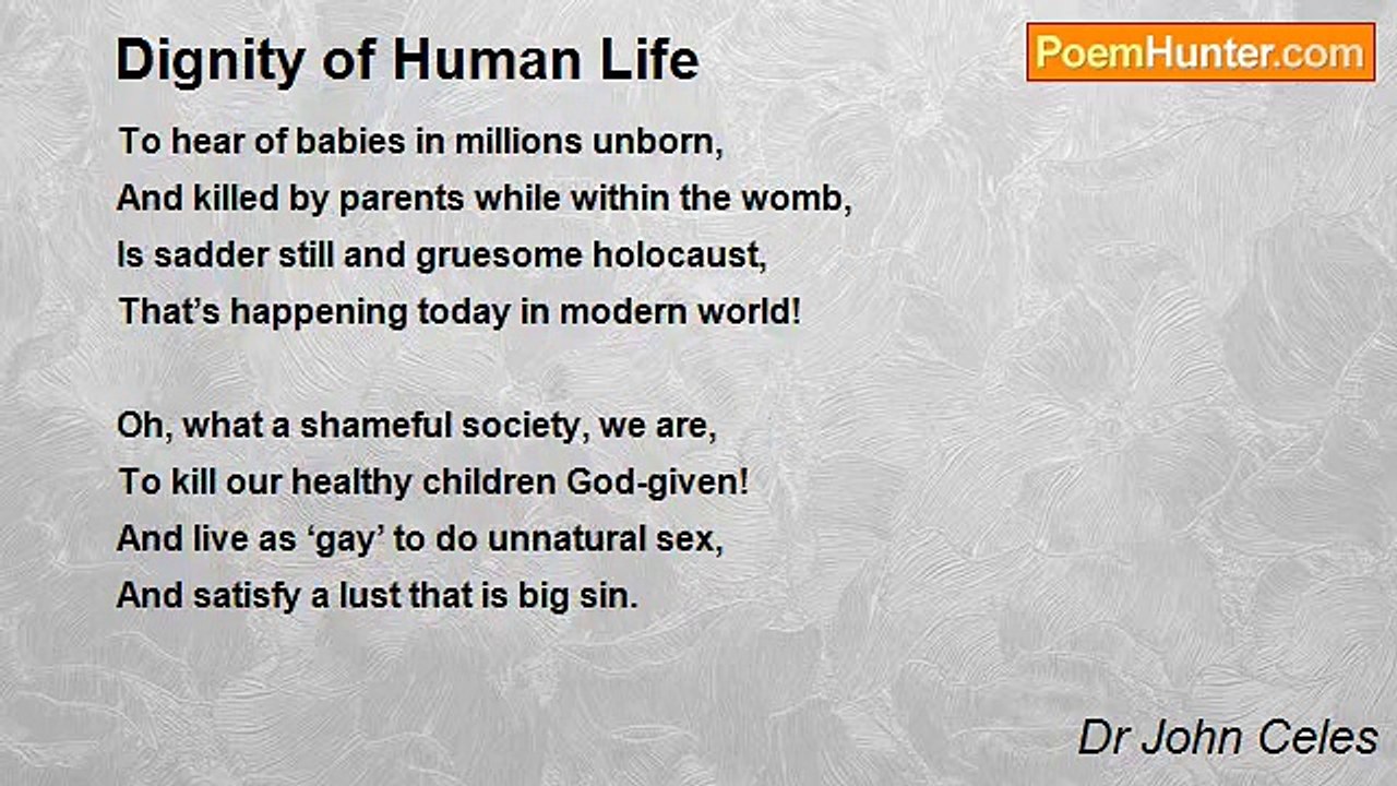 Dr John Celes - Dignity of Human Life
