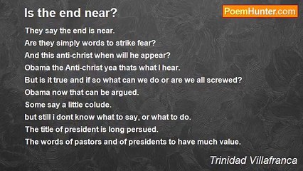 Trinidad Villafranca - Is the end near?