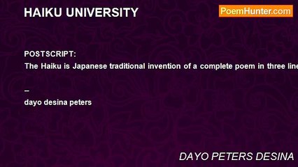 DAYO PETERS DESINA - HAIKU UNIVERSITY