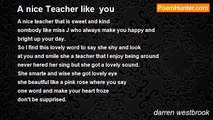 darren westbrook - A nice Teacher like  you
