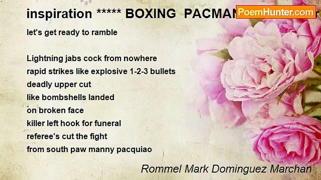 Rommel Mark Dominguez Marchan - inspiration ***** BOXING  PACMANIA FURY  for comatosed-in-a-mins.  hatton