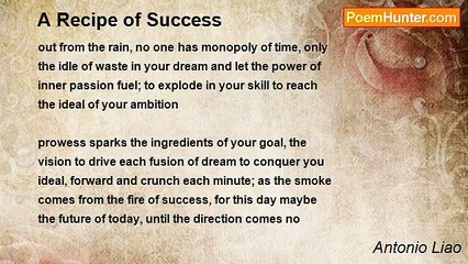 Antonio Liao - A Recipe of Success