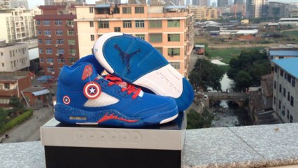 Buy Cheap Nike Air Jordan 5 GS Marvel Captain American Custom for Mens Sale at Tradingspring.cn