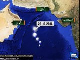 Dunya news-Nilofar cyclone intensifies at 1100 kilometer ahead of Karachi