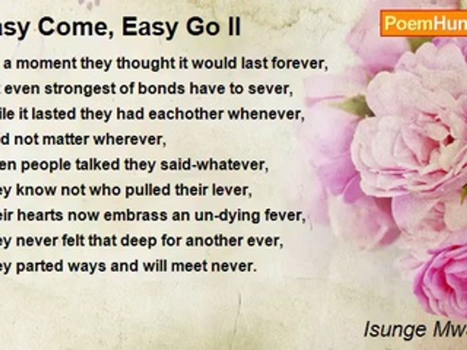 Isunge Mwangase - Easy Come, Easy Go II