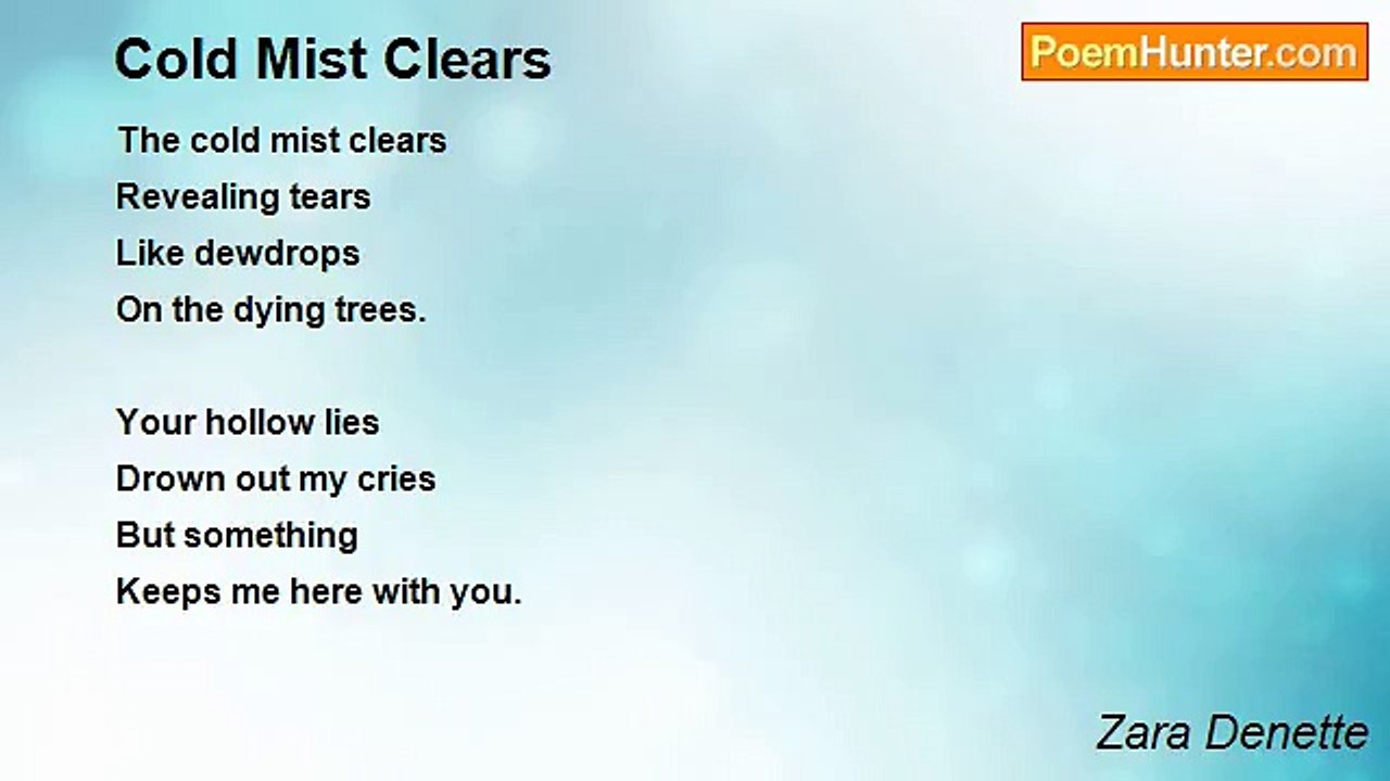 Zara Denette - Cold Mist Clears