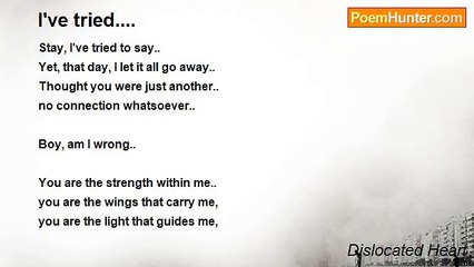 Dislocated Heart - I've tried....