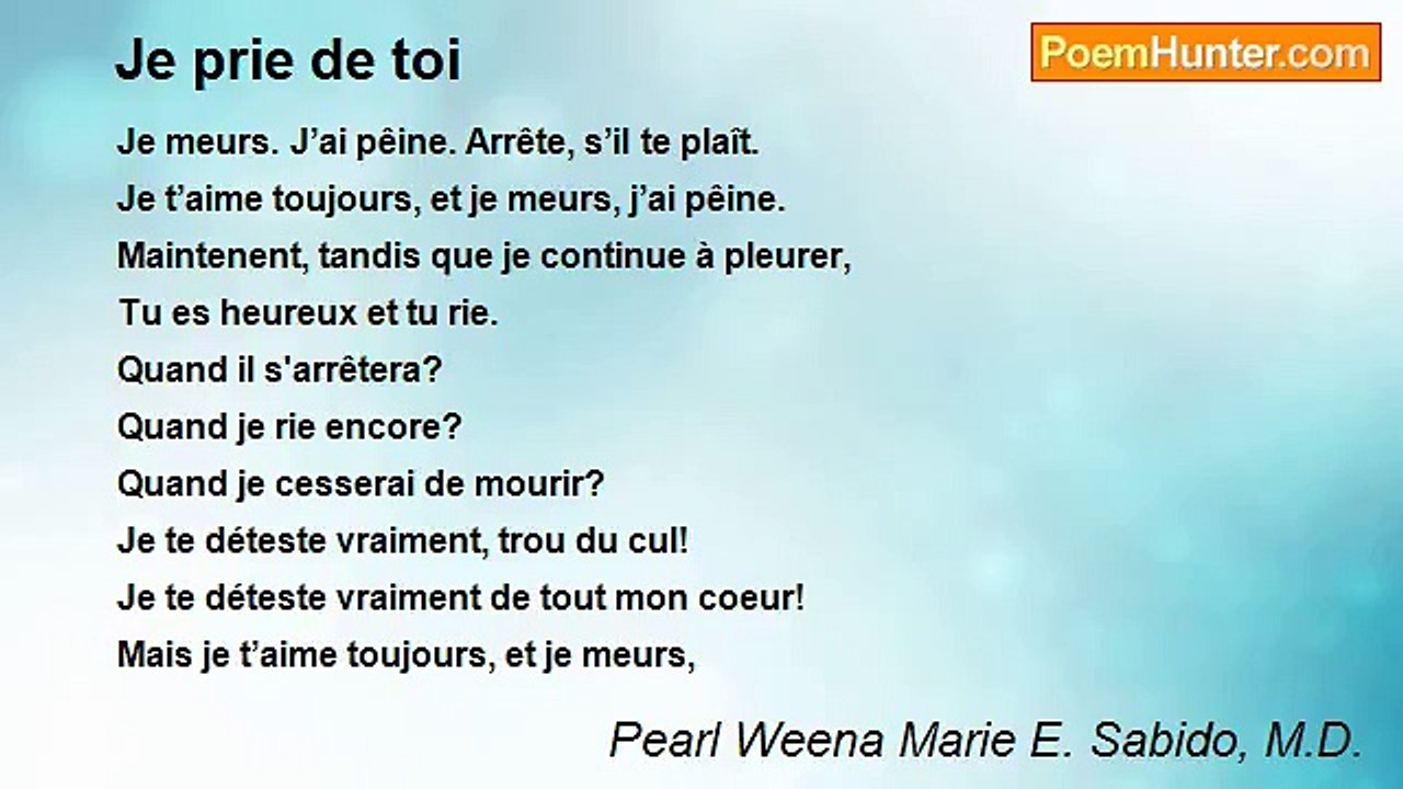 Pearl Weena Marie E. Sabido, M.D. - Je prie de toi