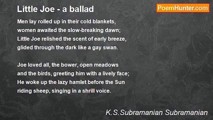K.S.Subramanian Subramanian - Little Joe - a ballad