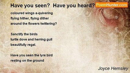 Joyce Hemsley - Have you seen?  Have you heard?