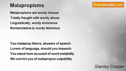 Stanley Cooper - Malapropisms