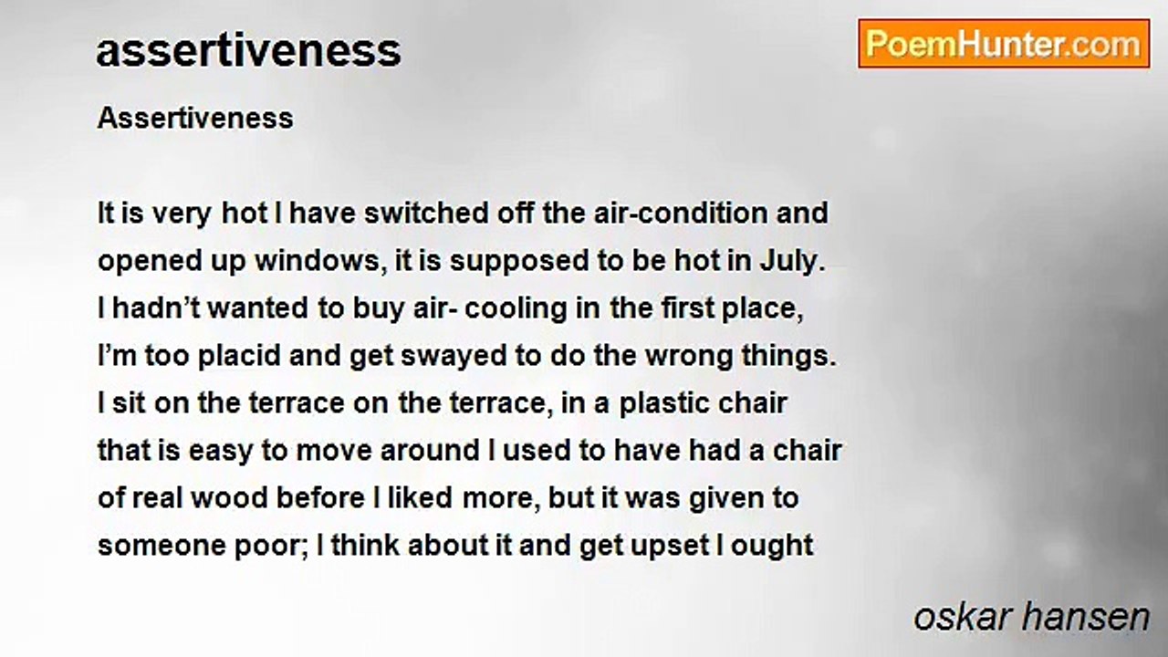 oskar hansen - assertiveness