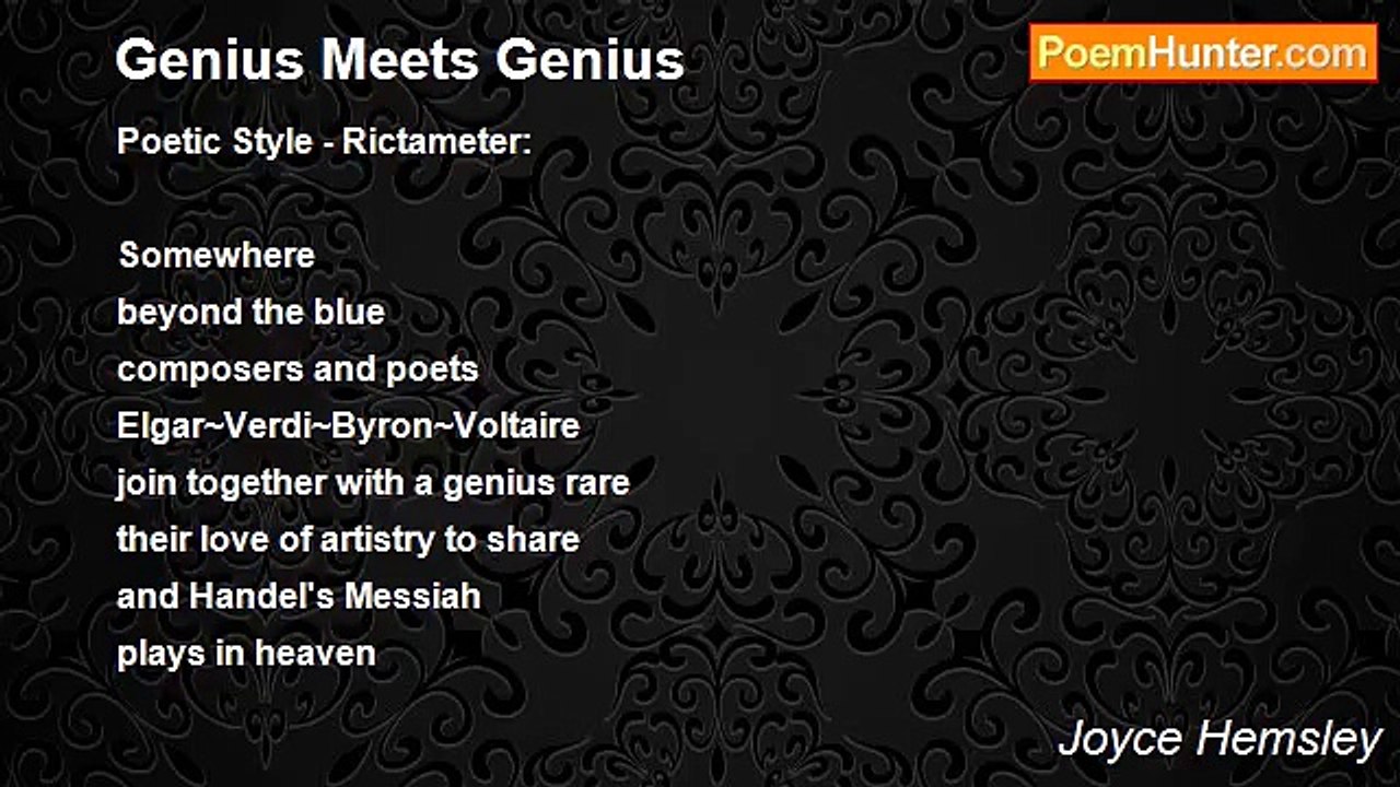 Joyce Hemsley - Genius Meets Genius