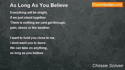 Chrissie Scriven - As Long As You Believe