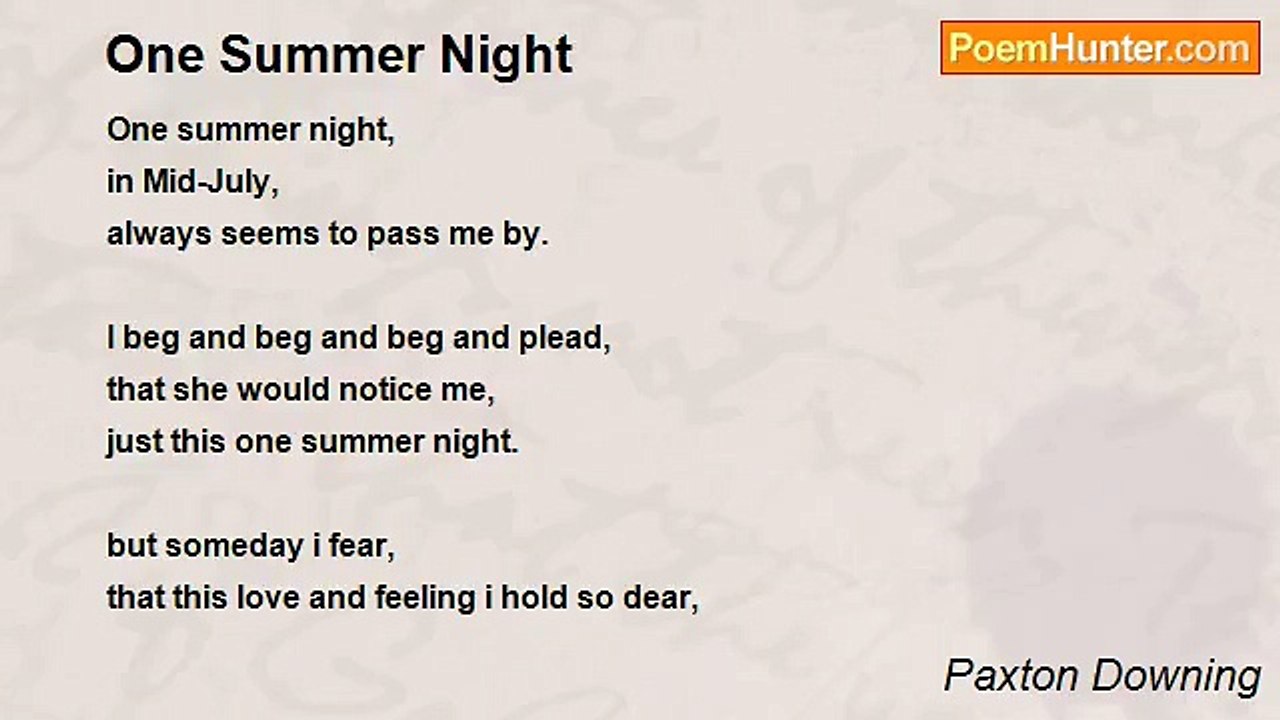 Paxton Downing - One Summer Night