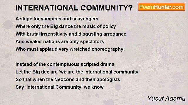 Yusuf Adamu - INTERNATIONAL COMMUNITY?