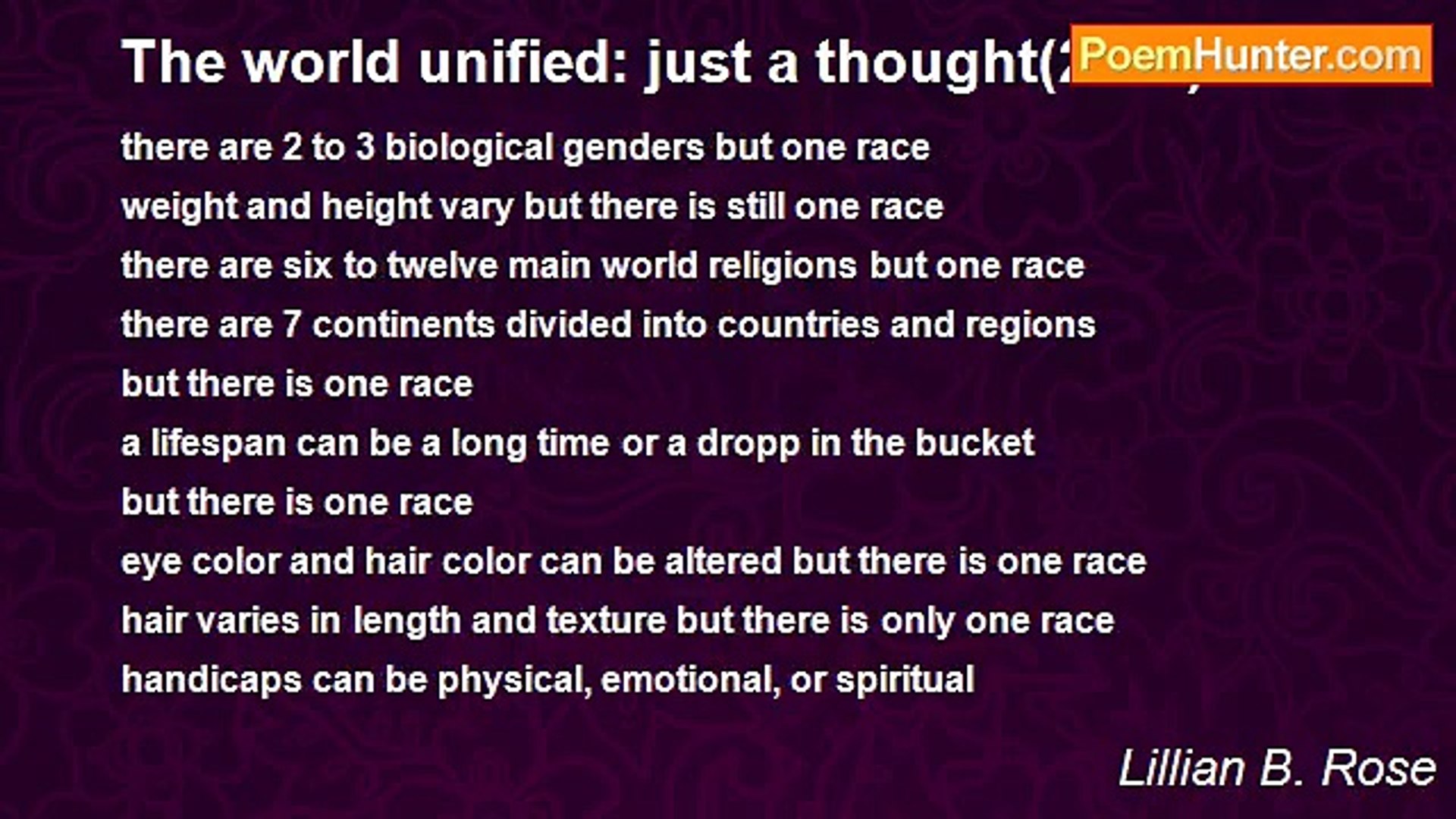 ⁣Lillian B. Rose - The world unified: just a thought(2009)