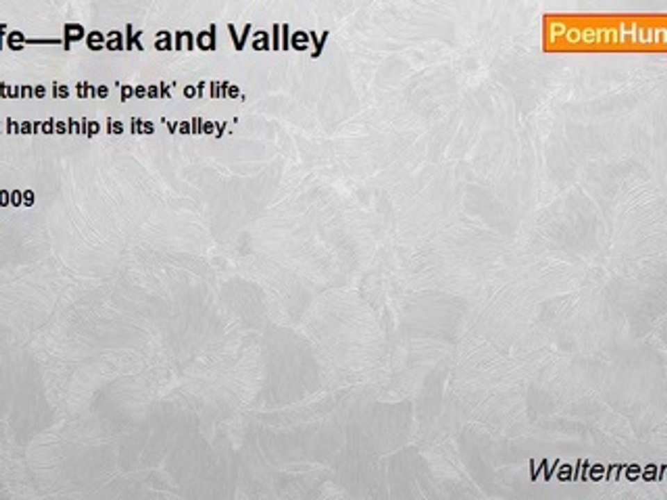 Walterrean Salley - Life—Peak and Valley