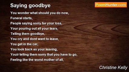 Christine Kelly - Saying goodbye