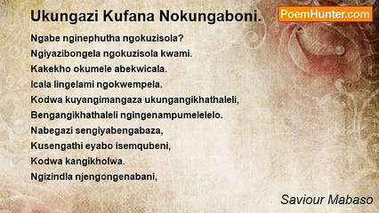 Saviour Mabaso - Ukungazi Kufana Nokungaboni.
