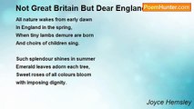 Joyce Hemsley - Not Great Britain But Dear England