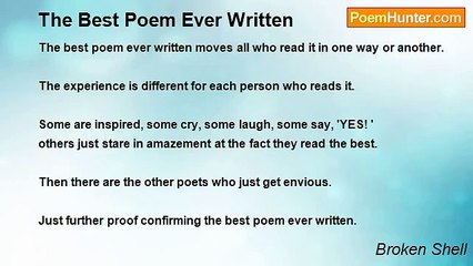 Broken Shell - The Best Poem Ever Written