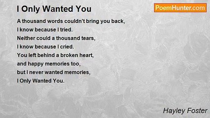 Hayley Foster - I Only Wanted You