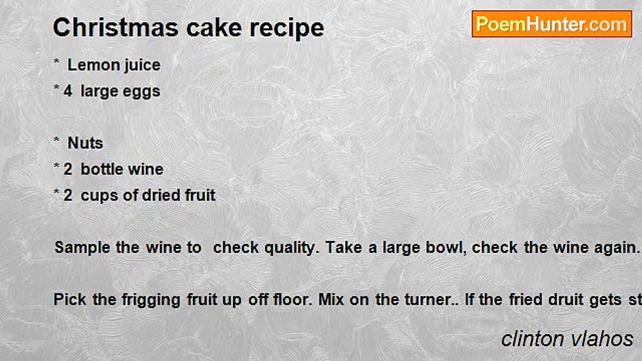 clinton vlahos - Christmas cake recipe