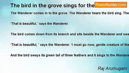 Raj Arumugam - The bird in the grove sings for the Wanderer