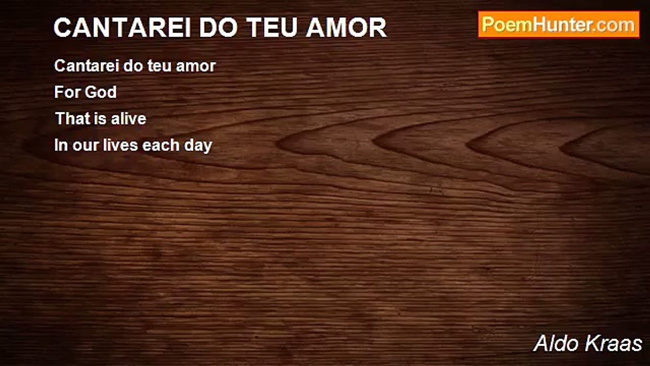 Aldo Kraas - CANTAREI DO TEU AMOR