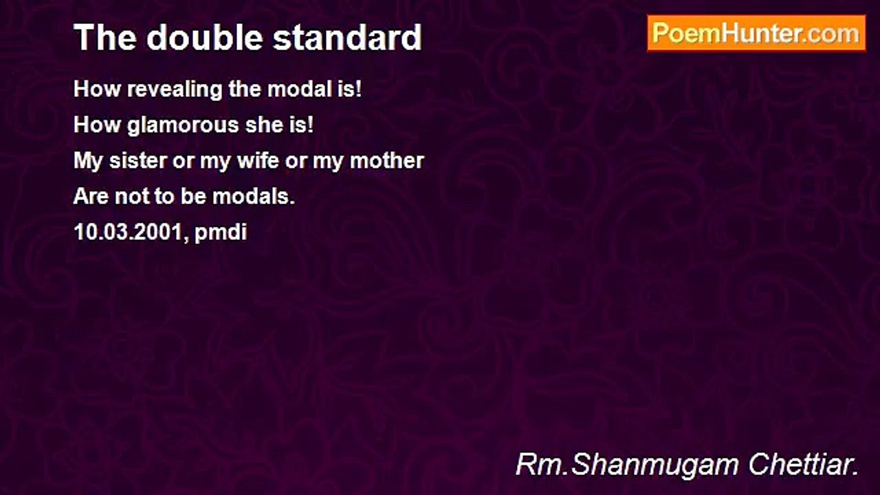 Rm.Shanmugam Chettiar. - The double standard