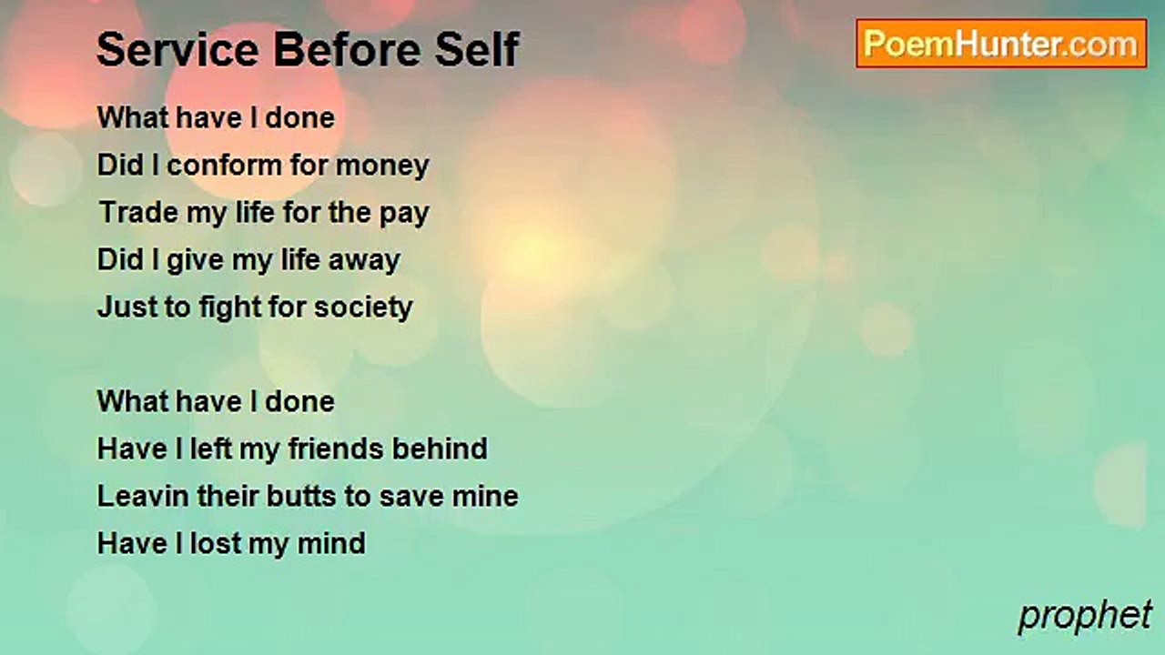 prophet - Service Before Self