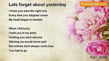 Karl Jones - Lets forget about yesterday